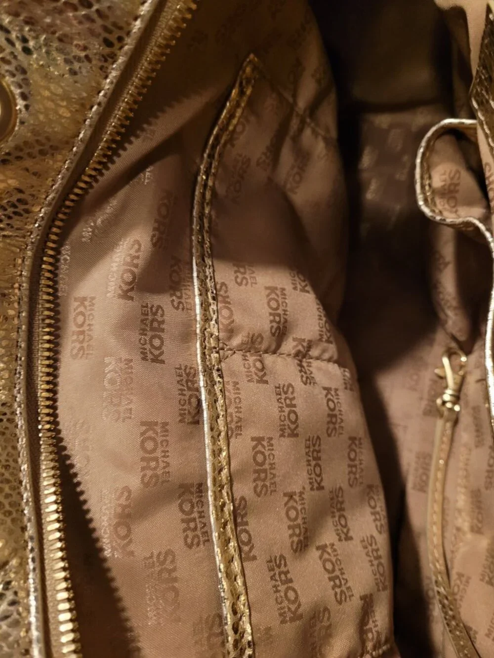 Michael Kors Gold top handle Purse - Picture 5 of 8